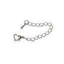 20 Sets Silver Plated Necklace Extender Bracelet Extender Extender Chain with Snap Heart Clasp & Teardrop Ends DIY Jewelry Findings