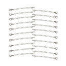 20 Sets Silver Plated Necklace Extender Bracelet Extender Extender Chain with Snap Heart Clasp & Teardrop Ends DIY Jewelry Findings