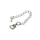 20 Sets Silver Plated Necklace Extender Bracelet Extender Extender Chain with Snap Heart Clasp & Teardrop Ends DIY Jewelry Findings