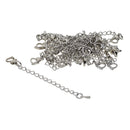 20 Sets Silver Plated Necklace Extender Bracelet Extender Extender Chain with Snap Heart Clasp & Teardrop Ends DIY Jewelry Findings