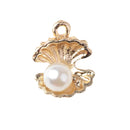 10pieces Bail Design Fashion Alloy Pearl Shell Charms Jewelry Making Pendant DIY Craft Accessory Gold 13X16mm