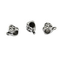 50 Piece Antique Silver Alloy Heart Shape Large Hole Beads with Bails Hanger Charms for DIY Necklace Bracelet Jewelry Making Beading Craft