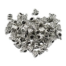 50 Piece Antique Silver Alloy Heart Shape Large Hole Beads with Bails Hanger Charms for DIY Necklace Bracelet Jewelry Making Beading Craft