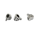 50 Piece Antique Silver Alloy Heart Shape Large Hole Beads with Bails Hanger Charms for DIY Necklace Bracelet Jewelry Making Beading Craft