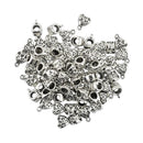 50 Piece Antique Silver Alloy Heart Shape Large Hole Beads with Bails Hanger Charms for DIY Necklace Bracelet Jewelry Making Beading Craft