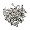 50 Piece Antique Silver Alloy Heart Shape Large Hole Beads with Bails Hanger Charms for DIY Necklace Bracelet Jewelry Making Beading Craft