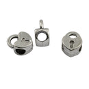 30 Piece Antique Silver Alloy Heart Lock Large Hole Beads with Bails Hanger Charms for DIY Necklace Bracelet Jewelry Making Beading Craft