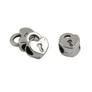 30 Piece Antique Silver Alloy Heart Lock Large Hole Beads with Bails Hanger Charms for DIY Necklace Bracelet Jewelry Making Beading Craft