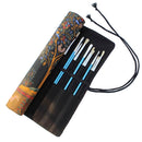 National Style 20 Slot Roll Up Canvas Acrylic Watercolor Oil Painting Brush Storage Case Bag Holder Pouch Bag Organizer