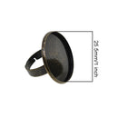 10 Pieces Smooth Bronze Brass Adjustable Ring Settings Blank/Base, Fit 25mm Glass Cabochons,Buttons;Ring Bezels