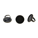 10 Pieces Smooth Bronze Brass Adjustable Ring Settings Blank/Base, Fit 25mm Glass Cabochons,Buttons;Ring Bezels
