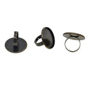 10 Pieces Smooth Bronze Brass Adjustable Ring Settings Blank/Base, Fit 25mm Glass Cabochons,Buttons;Ring Bezels