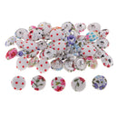 50 Pieces Mixed Fabric Cloth Covered Metal Round Shank Buttons Sewing Buttons for Bag Cloth Buckle Craft Garment Accessories 12mm