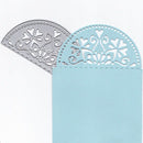 1Pcs Flower Half Round Cutting Stencil, Carbon Steel Cutting Dies Template for Cards Scrapbook Holiday DIY Decoration Crafts - (4.02 x 2.17inch)