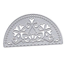 1Pcs Flower Half Round Cutting Stencil, Carbon Steel Cutting Dies Template for Cards Scrapbook Holiday DIY Decoration Crafts - (4.02 x 2.17inch)