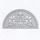 1Pcs Flower Half Round Cutting Stencil, Carbon Steel Cutting Dies Template for Cards Scrapbook Holiday DIY Decoration Crafts - (4.02 x 2.17inch)
