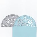 1Pcs Flower Half Round Cutting Stencil, Carbon Steel Cutting Dies Template for Cards Scrapbook Holiday DIY Decoration Crafts - (4.02 x 2.17inch)