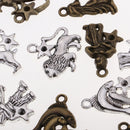 Jewelry Craft Design - 24 Pack Zodiac Charm Pendants Dangle Beads Accessories for DIY Crafts Bracelet Necklace Jewelry Making, Antique Silver & Bronze