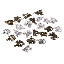Jewelry Craft Design - 24 Pack Zodiac Charm Pendants Dangle Beads Accessories for DIY Crafts Bracelet Necklace Jewelry Making, Antique Silver & Bronze