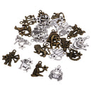 Jewelry Craft Design - 24 Pack Zodiac Charm Pendants Dangle Beads Accessories for DIY Crafts Bracelet Necklace Jewelry Making, Antique Silver & Bronze