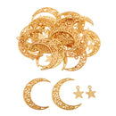 50 Packs DIY Retro Alloy Moon Star Connectors Charms Pendants Jewelry Making