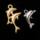60 Pieces (Gold & Silver) Alloy Dolphin Charms Pendant for Jewelry Making Accessories Charming Unique
