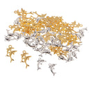 60 Pieces (Gold & Silver) Alloy Dolphin Charms Pendant for Jewelry Making Accessories Charming Unique