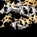 60 Pieces (Gold & Silver) Alloy Dolphin Charms Pendant for Jewelry Making Accessories Charming Unique
