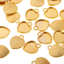 50 Pieces Romantic Sweet Heart Design Blank Necklace Bracelets Base Bezel Settings Cameo Cabochon Tray 15x12mm
