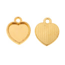 50 Pieces Romantic Sweet Heart Design Blank Necklace Bracelets Base Bezel Settings Cameo Cabochon Tray 15x12mm