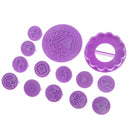 14 Pieces Plastic Fondant Cake Sugarcraft Cookies Chocolate Decorating Mold Embossing Tool for Wedding Party Cake Decoration