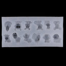 12-Cavity Chocolate Hard Candy Silicone Lollipop Mold, 12 Creative Chinese Zodiac Animals Design, Cute & Lovely, 7.01 x 3.39 x 0.71inch