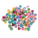 100 Pieces Assorted Fruits Slices Polymer Clay Beads Charms Accessories for Jewelry Making Kids Craft DIY