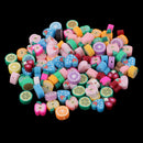 100 Pieces Assorted Fruits Slices Polymer Clay Beads Charms Accessories for Jewelry Making Kids Craft DIY