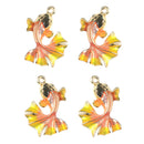 4 Pieces Chic Earrings Dangles Enamel Golden Fish Charms Pendants for Fashion Jewelry Making Bag Zipper Ornaments