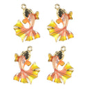 4 Pieces Chic Earrings Dangles Enamel Golden Fish Charms Pendants for Fashion Jewelry Making Bag Zipper Ornaments