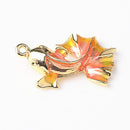 4 Pieces Chic Earrings Dangles Enamel Golden Fish Charms Pendants for Fashion Jewelry Making Bag Zipper Ornaments