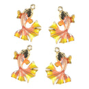 4 Pieces Chic Earrings Dangles Enamel Golden Fish Charms Pendants for Fashion Jewelry Making Bag Zipper Ornaments