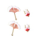 2 Pairs Chic Earrings Dangles Enamel Leaf/Flower Bud Charms Pendants For Fashion Jewelry Making Bag Zipper Ornaments