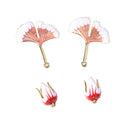 2 Pairs Chic Earrings Dangles Enamel Leaf/Flower Bud Charms Pendants For Fashion Jewelry Making Bag Zipper Ornaments