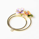 4 Pieces Enamel Charms Pendant Alloy Pearl Flower DIY Jewelry Findings Craft