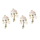 4Pieces Seashell Charms Pendant Jewelry Making Findings DIY Necklace Earring