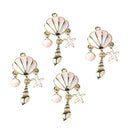 4Pieces Seashell Charms Pendant Jewelry Making Findings DIY Necklace Earring