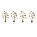 4Pieces Seashell Charms Pendant Jewelry Making Findings DIY Necklace Earring