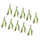 4PCS LOVELY LEAF SHAPE ALLOY ENAMEL PENDANTS FOR HANDMADE EARRINGS BRACELETS NECKLACES DIY JEWELRY (0.43 x 0.98'')