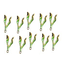 4PCS LOVELY LEAF SHAPE ALLOY ENAMEL PENDANTS FOR HANDMADE EARRINGS BRACELETS NECKLACES DIY JEWELRY (0.43 x 0.98'')