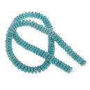 One Strand 15inch Blue Turquoise Loose Spacer Rondelle Beads for DIY Jewelry Making Craft, Natural Stone (8mm)