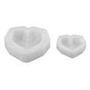 2x DIY Liquid Resin Molds Jewelry Making Mould Tool Silicone Ornament Diamond Heart Mold for Polymer Clay, Crafting, Epoxy Resin, Dried Flower