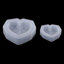 2x DIY Liquid Resin Molds Jewelry Making Mould Tool Silicone Ornament Diamond Heart Mold for Polymer Clay, Crafting, Epoxy Resin, Dried Flower