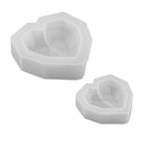 2x DIY Liquid Resin Molds Jewelry Making Mould Tool Silicone Ornament Diamond Heart Mold for Polymer Clay, Crafting, Epoxy Resin, Dried Flower